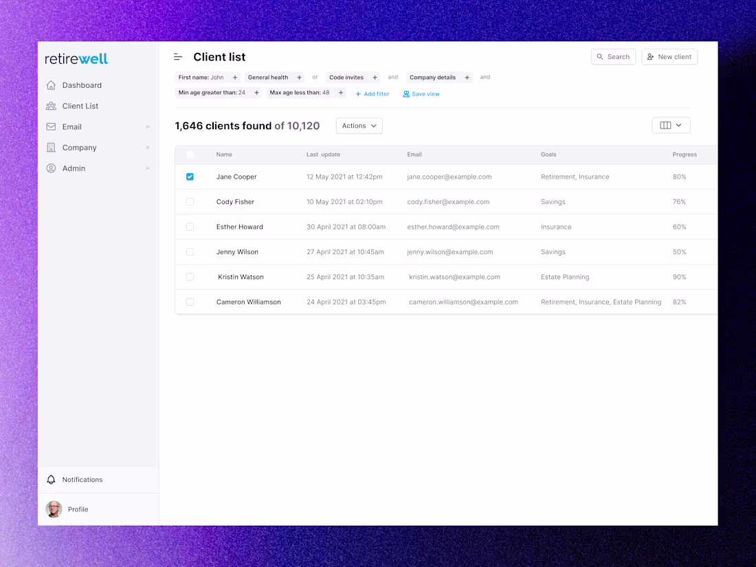 Cover image for Insurance Tech CRM Dashboard for Smarter Client Management