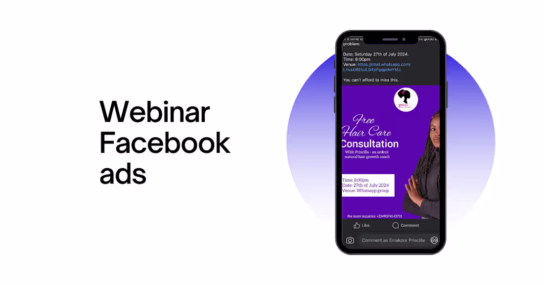 Cover image for Facebook ads for webinar promotion 