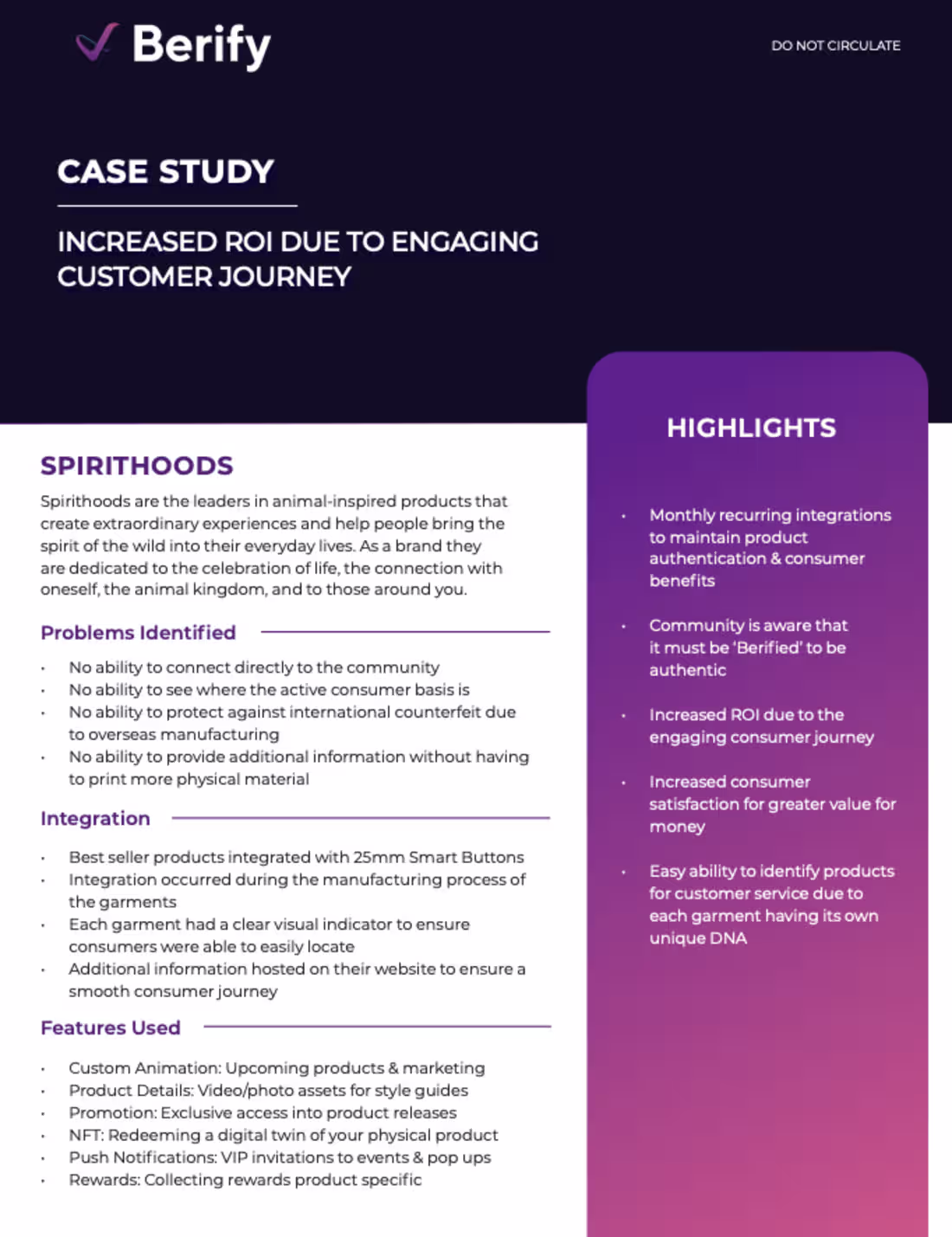 Cover image for Use Case Portfolio for Berify