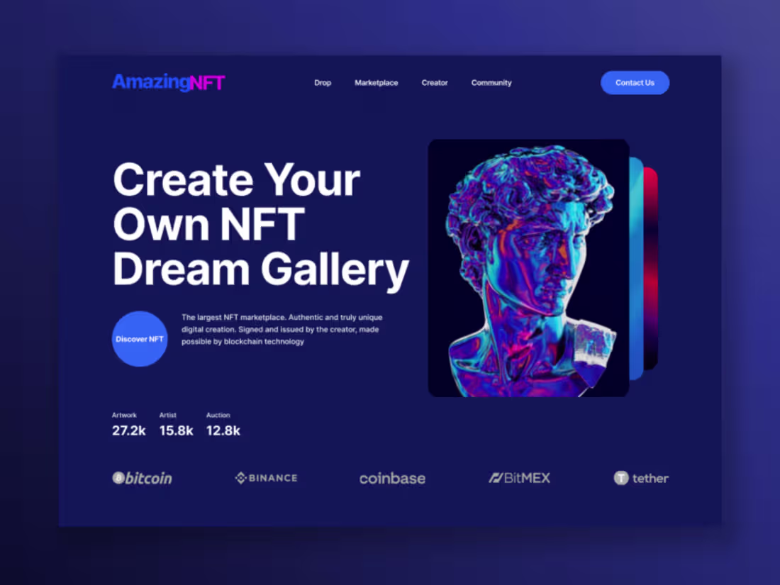 Cover image for AmazingNFT - NFT Landing Page Website | Webflow