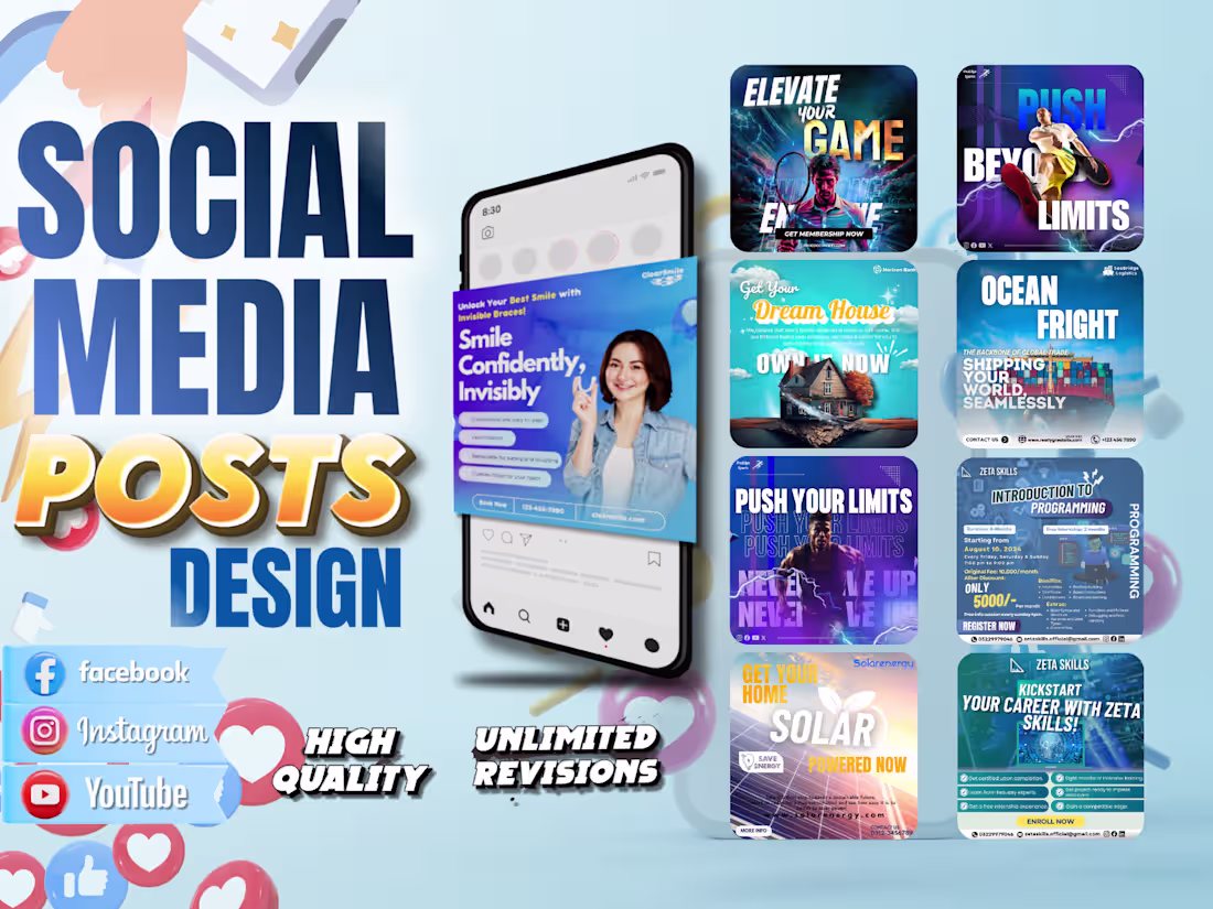 Cover image for I will design scroll stopping social media designs