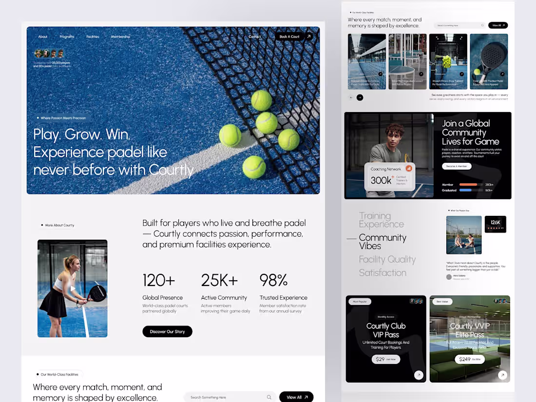 Cover image for Courtly - Stylish Padel Court Website