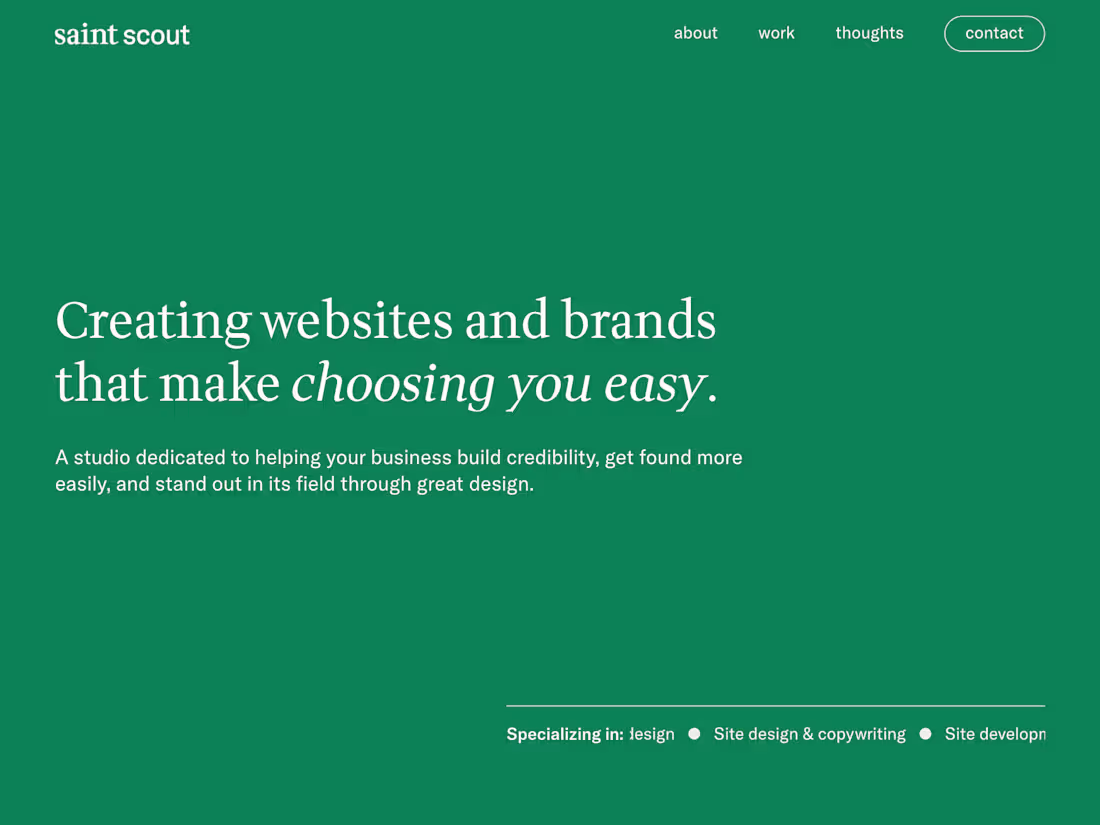 Cover image for Webflow Development for Saint Scout