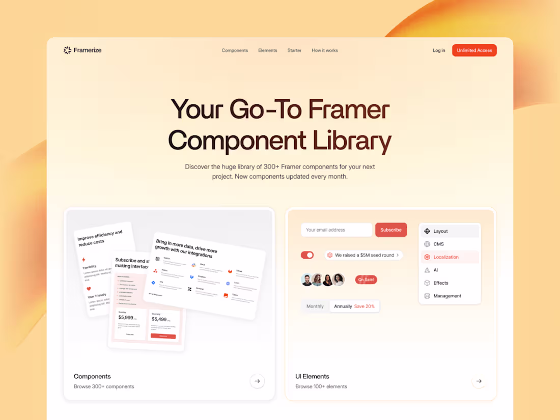 Cover image for Framerize / Framer Design & Development