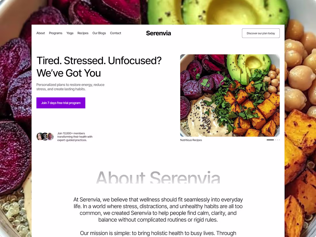 Cover image for Serenvia - A Holistic Wellness Platform