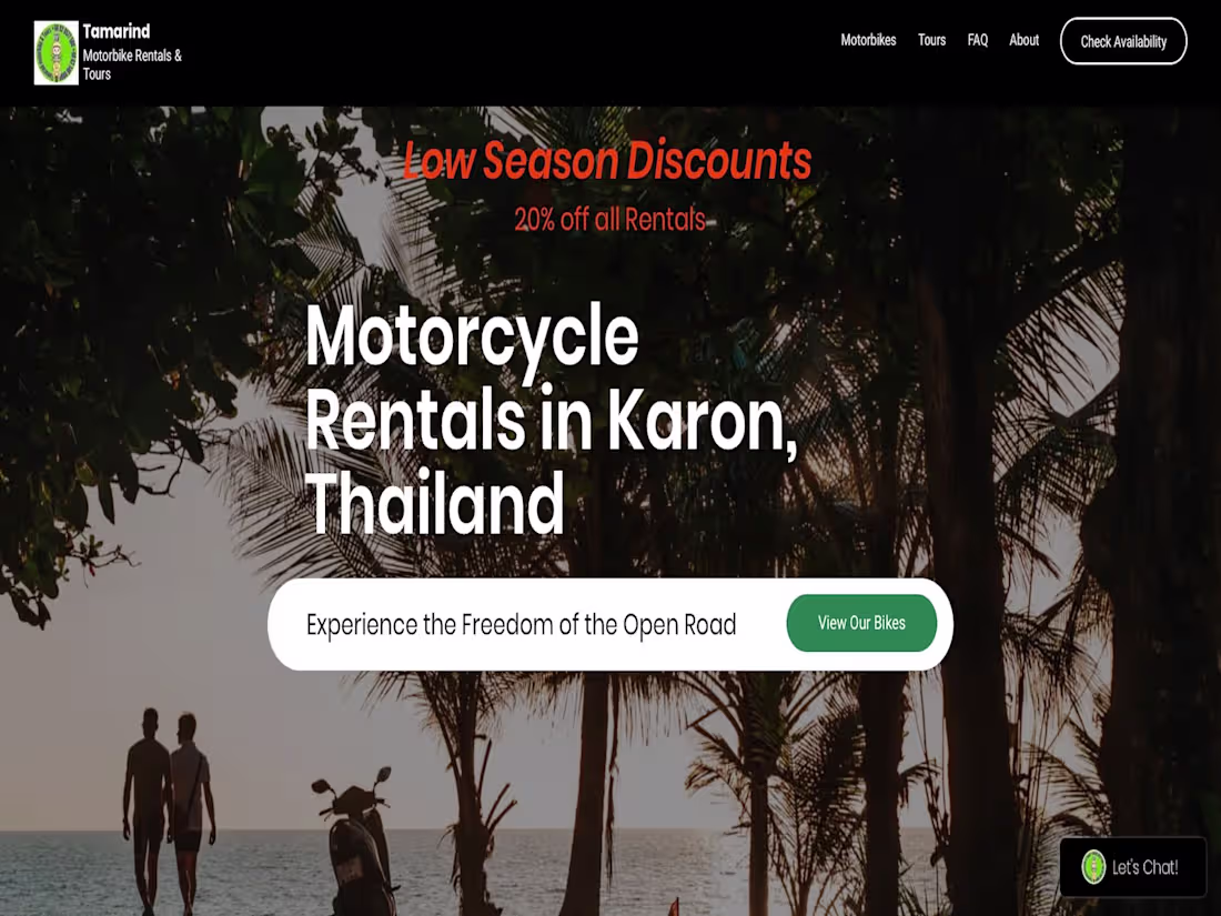 Cover image for Motorcycle Rentals Web Site