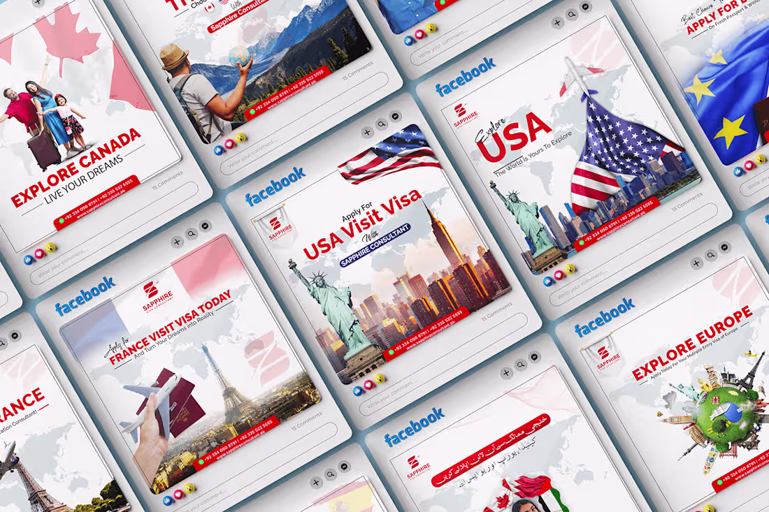 Cover image for Sapphire visa Consultant Social media Post design