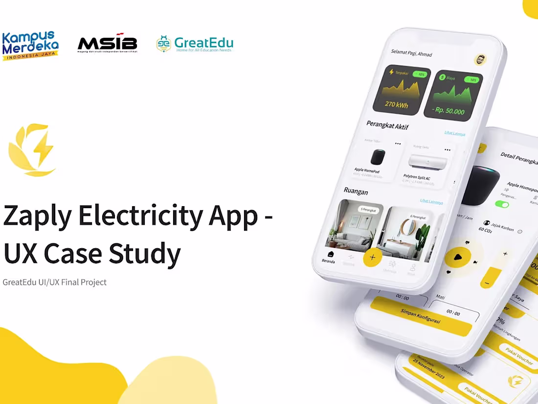 Cover image for Zaply Electricity App — UX Case Study