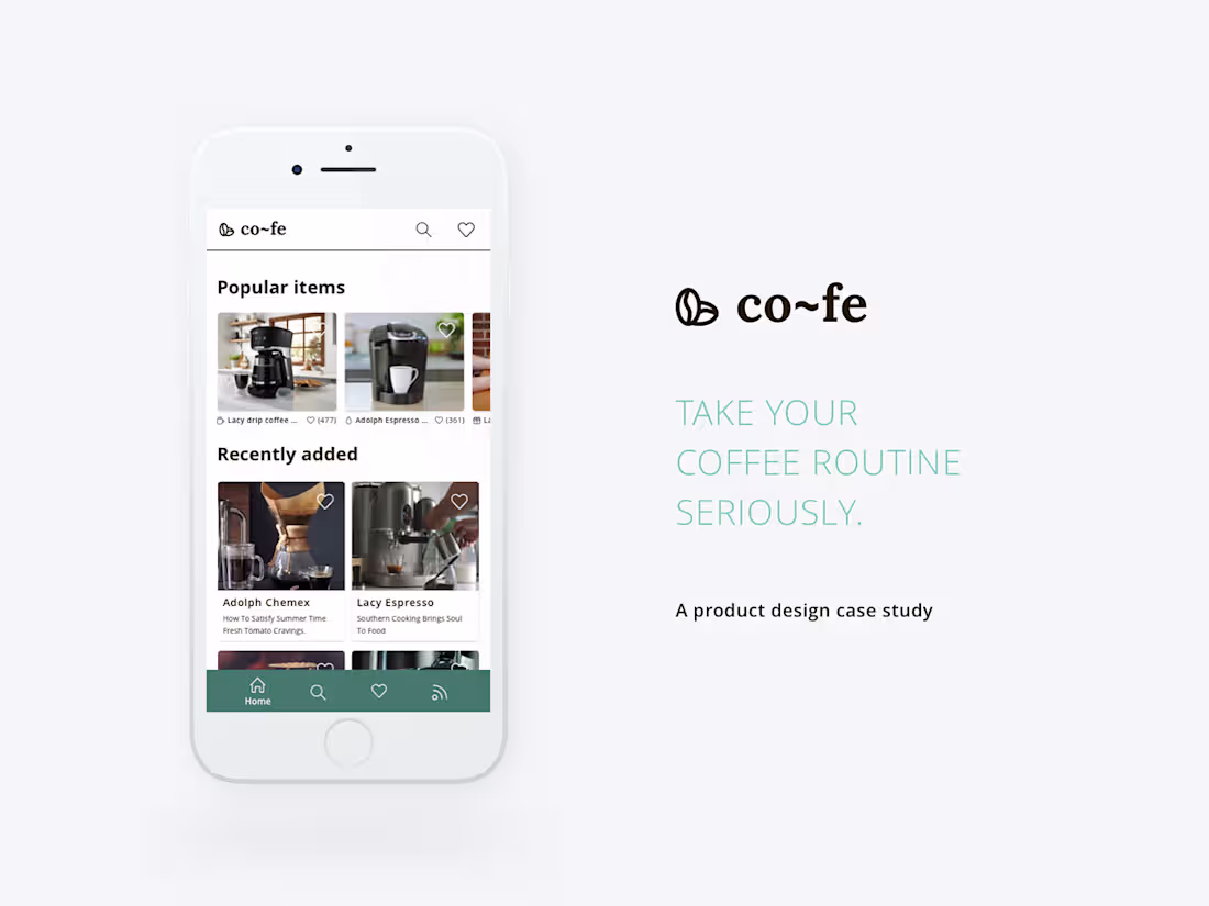 Cover image for co~fe App - A product design case study