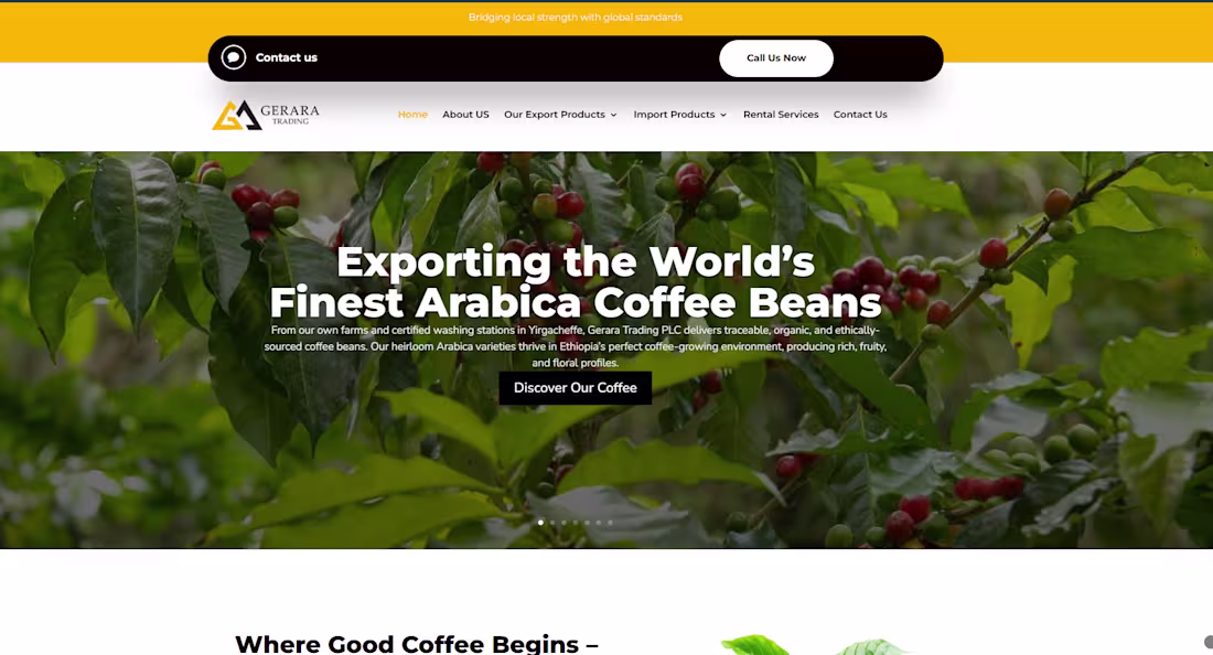 Cover image for Launched a corporate website for Gerara Trading, focused on ...