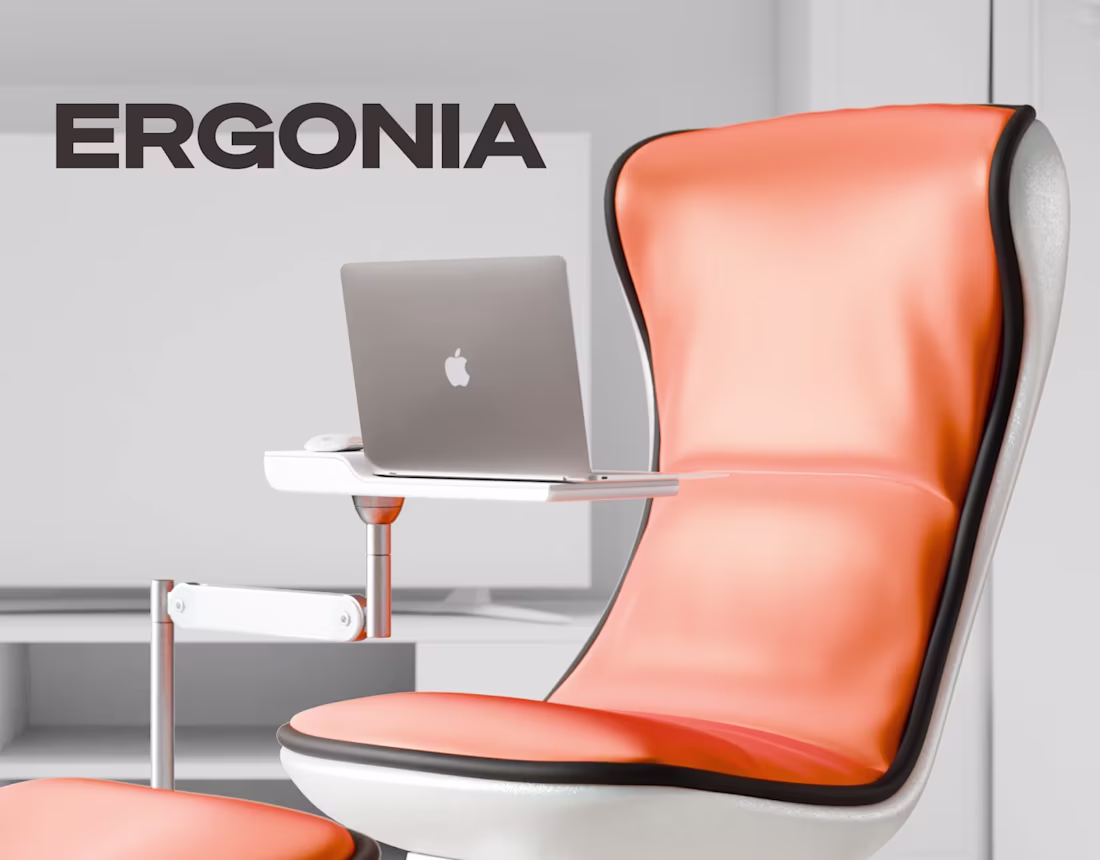 Cover image for ERGONIA: Graphic Design | 3D Motion Furniture | Chair
