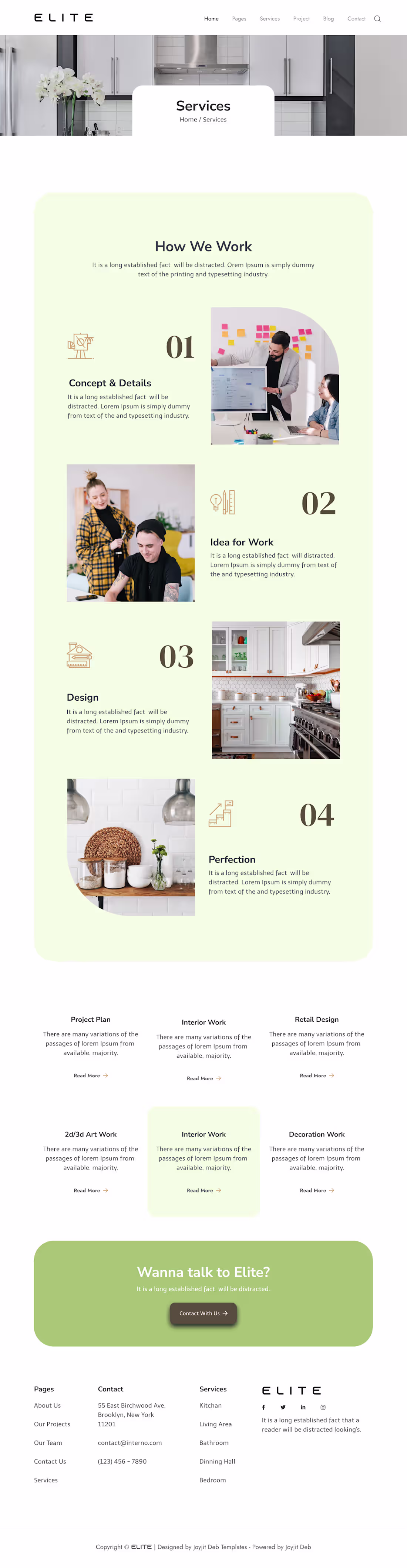Cover image for Elite (interior website) UI project with all pages
