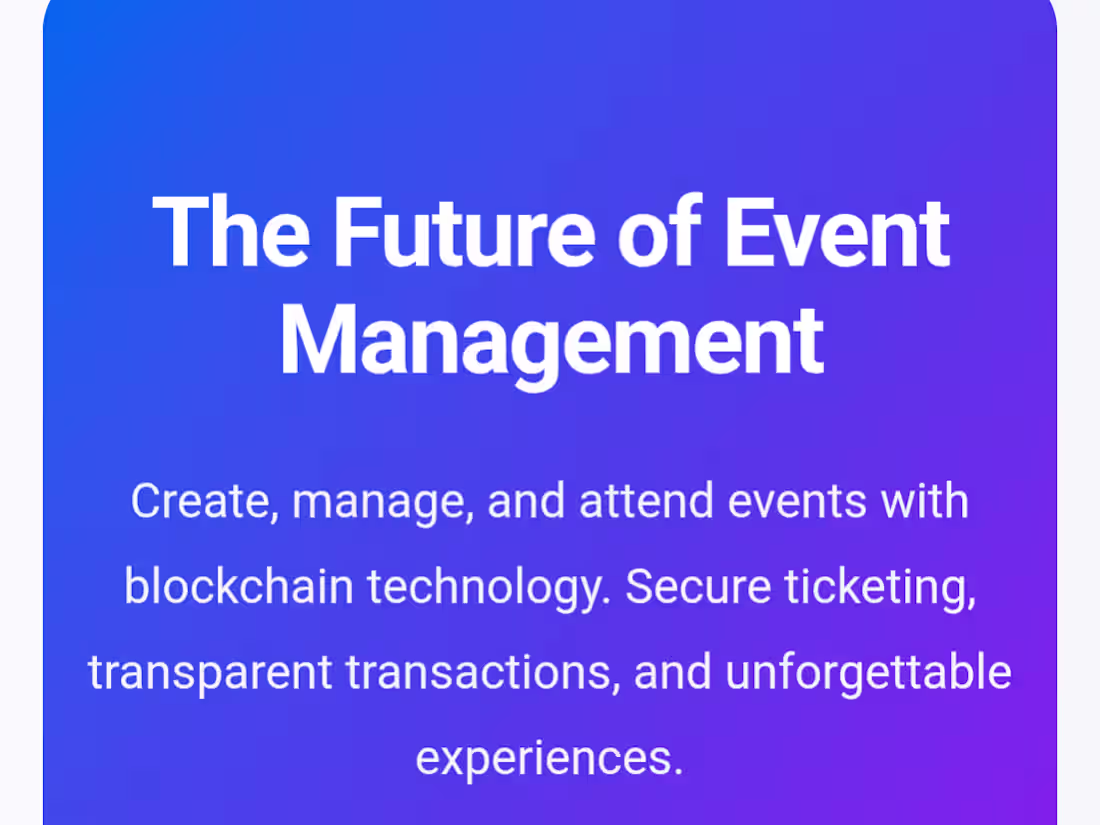 Cover image for Blockchain based event platform 