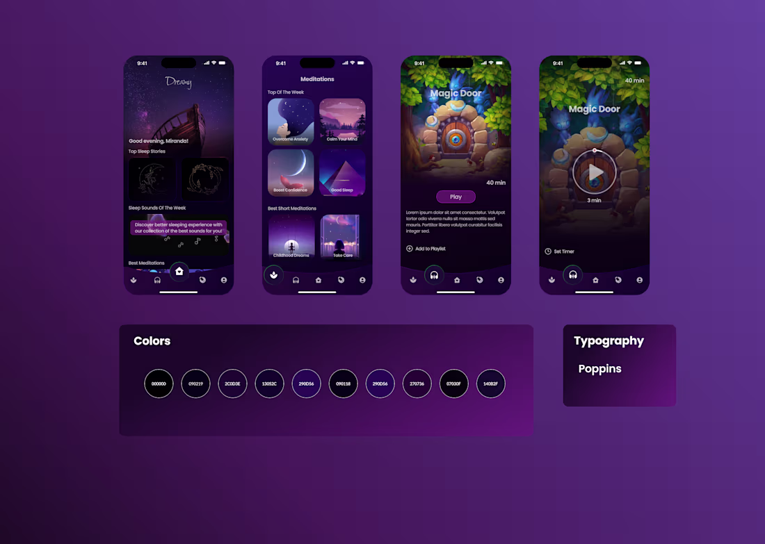 Cover image for Meditation App Dreamy UI UX