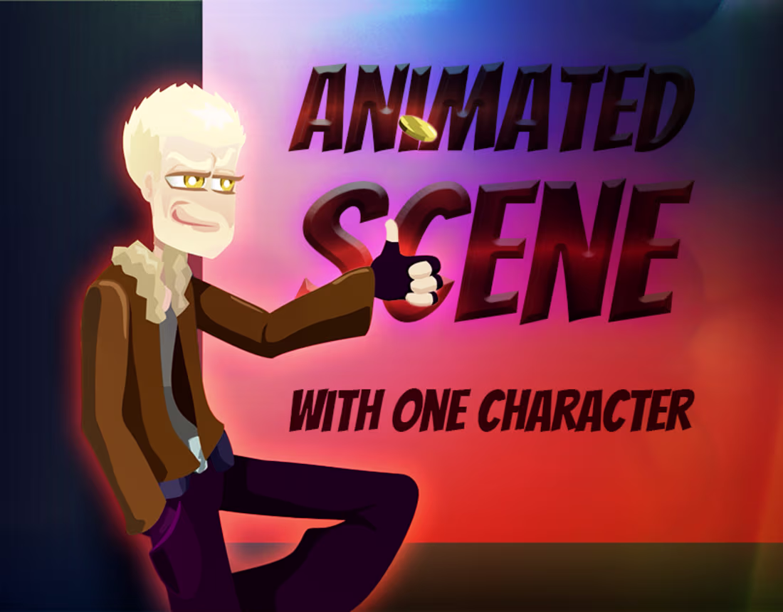 Cover image for Eye-catching 2D animated scene for your content or project