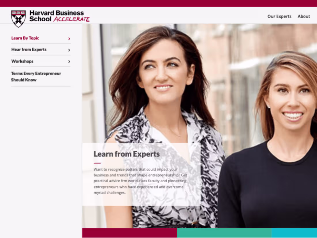 Cover image for Harvard Business School Accelerate - Web Design + Development