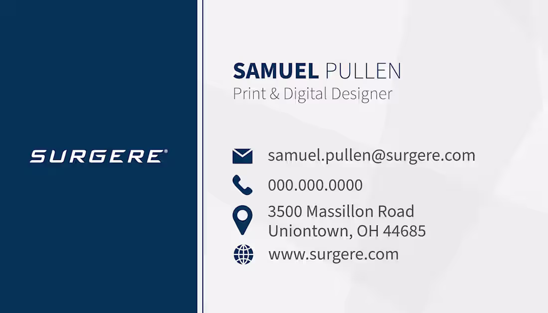 Cover image for Surgere Business Card Redesign