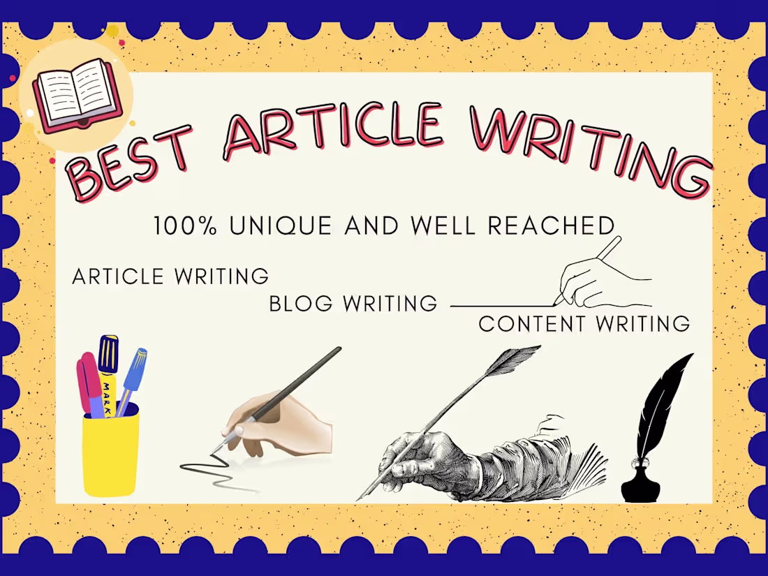 Cover image for I will write an excellent 1000 - 1500 words article on any topic
