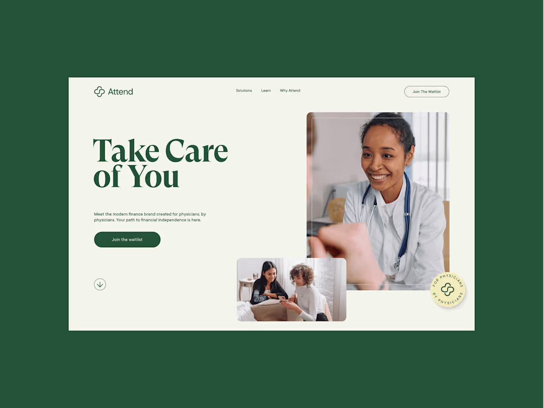Cover image for Attend Health website and branding