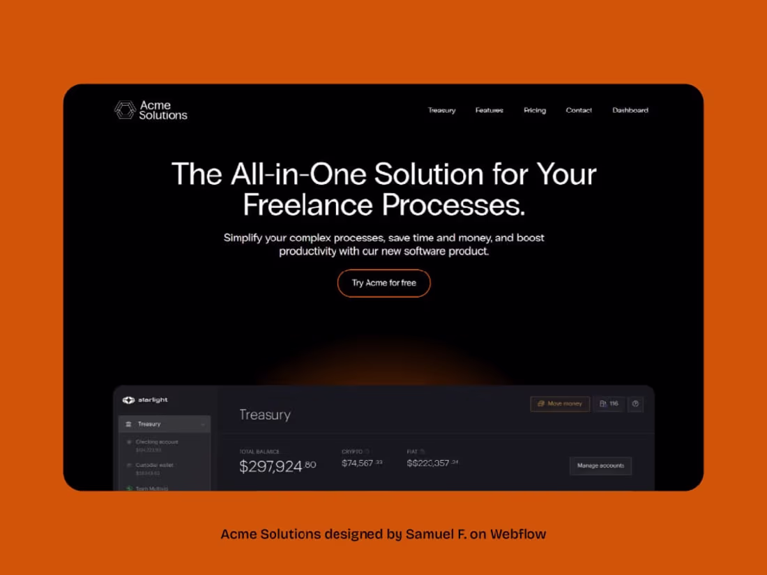 Cover image for Acme Solutions – All-in-One Freelancer Workflow Site