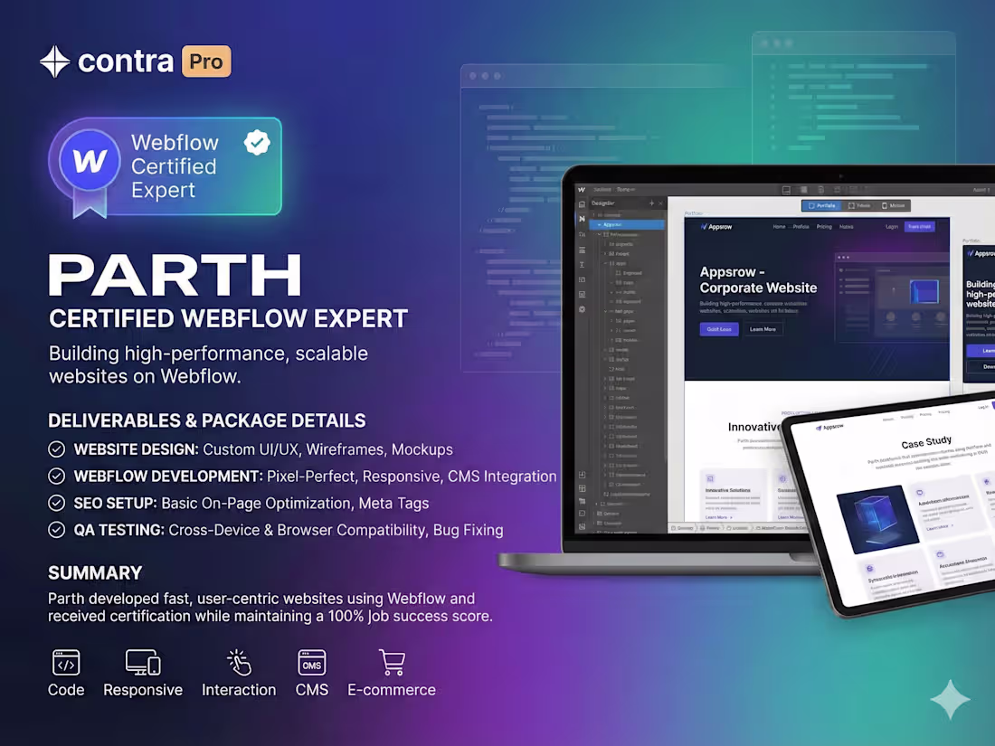 Cover image for Certified Webflow Website Development Expert