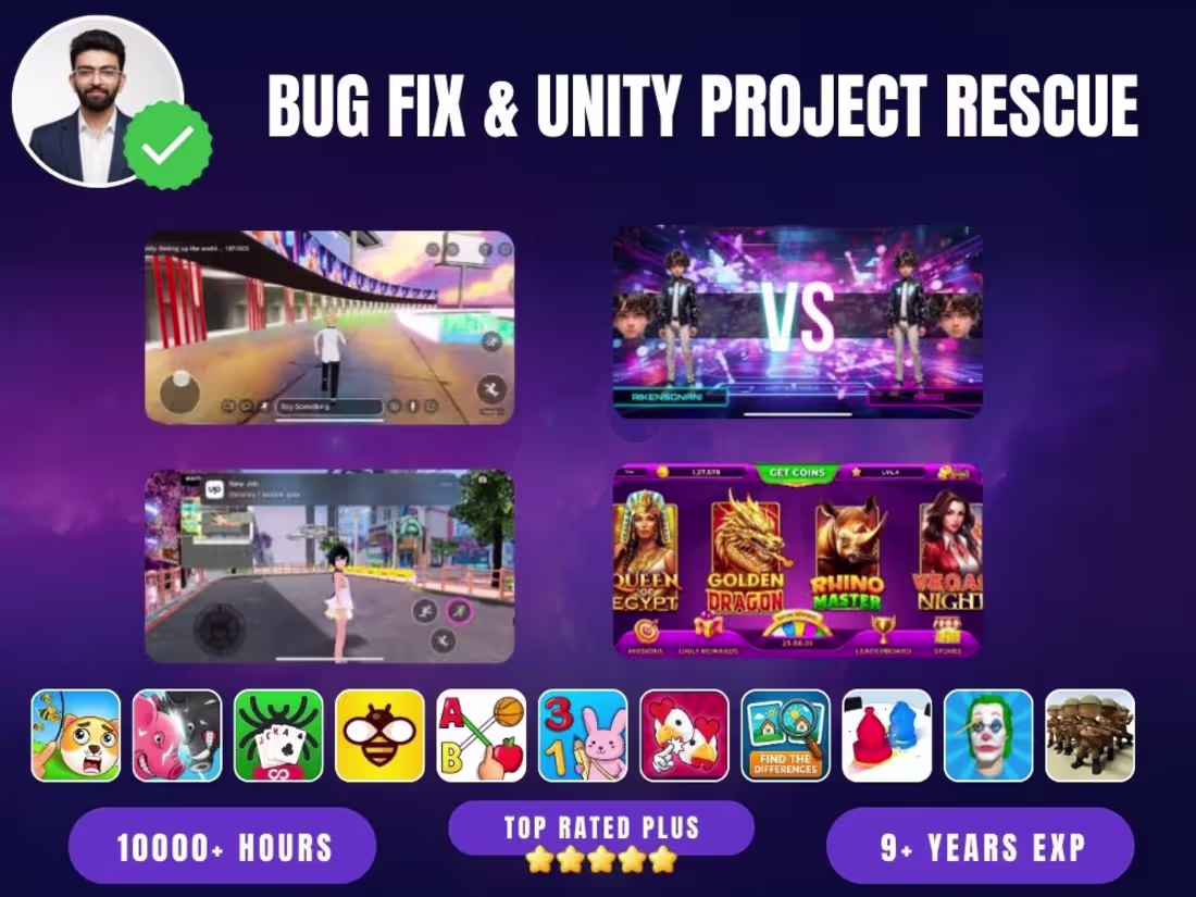 Cover image for Bug Fix & Unity Project Rescue