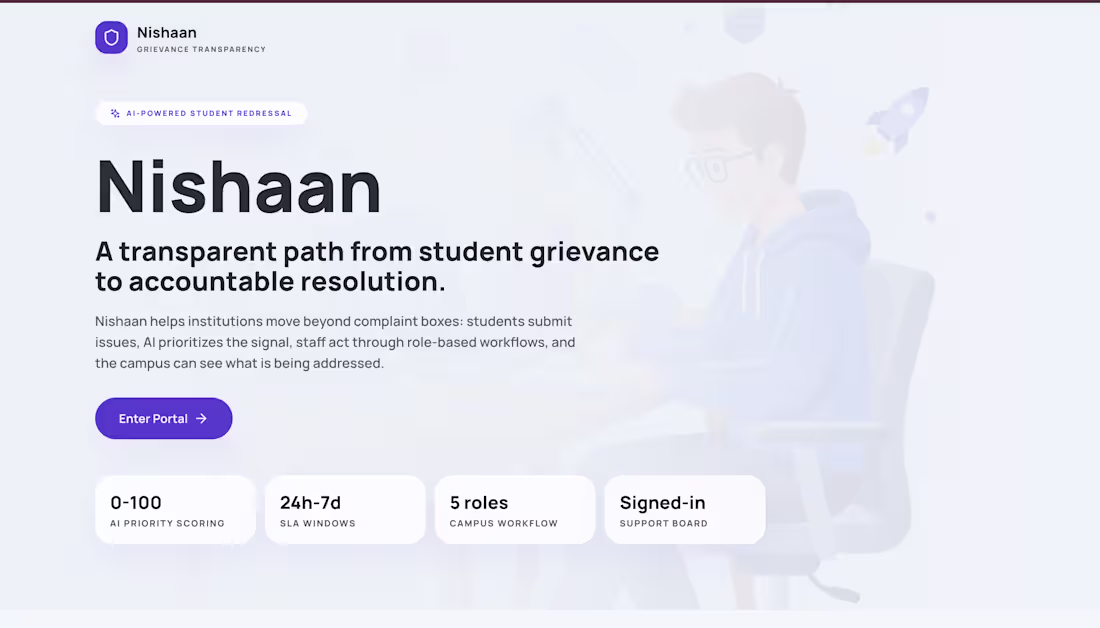 Cover image for Nishaan is an AI-powered student grievance