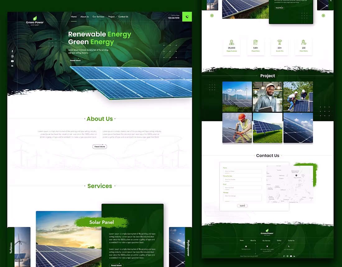 Cover image for Solar Energy Panel Brand Identity Website landing page