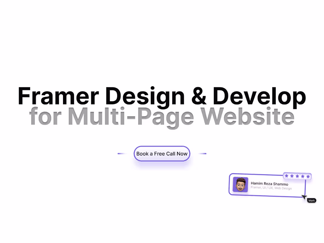 Cover image for Multi-Page Framer Website Design & Development