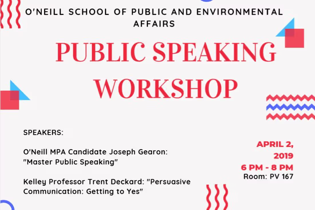 Cover image for Public Speaking Workshop Poster