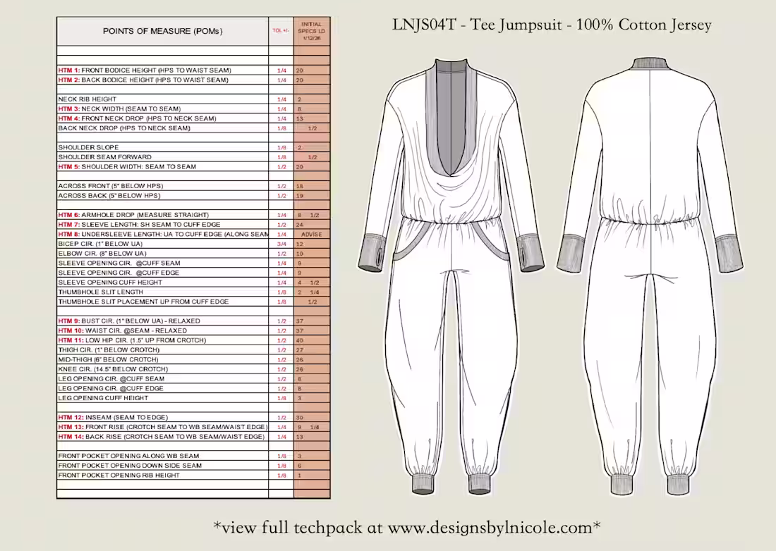 Cover image for Tee Jumpsuit spec and how