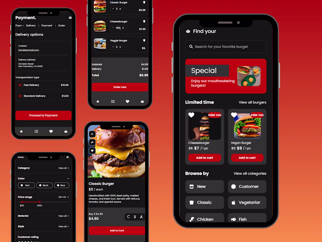 Cover image for UI Design for Burger Shop's Mobile Application