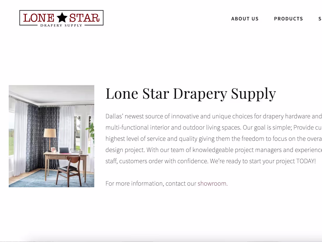 Cover image for Lone Star Drapery Supply Website Design