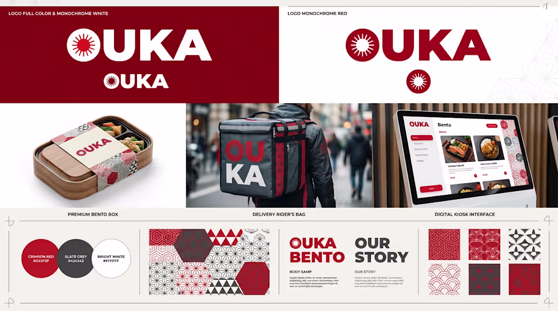 Cover image for Full brand identity for 'Ouka Bento'