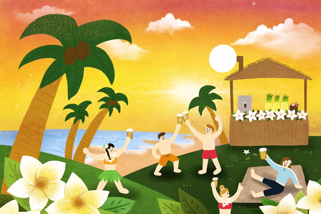 Cover image for Let's beer promotion illustration