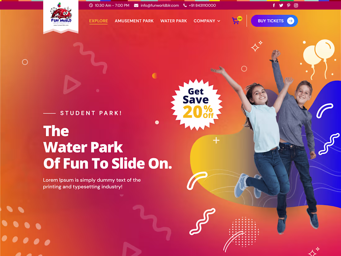 Cover image for Fun World – Adventure & Entertainment Website