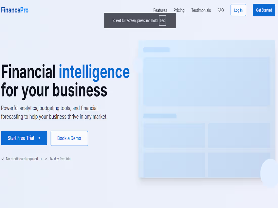 Cover image for FinancePro Financial Intelligence Platform Development