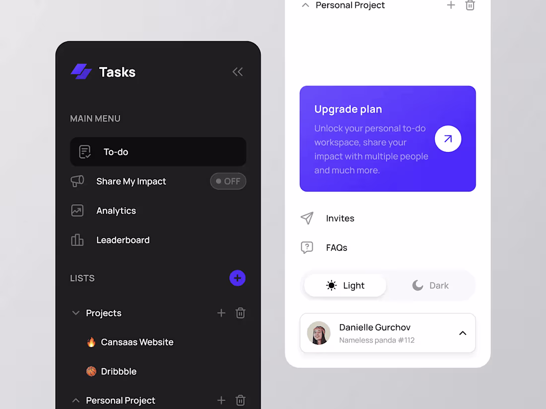 Cover image for Tasks Sidebar⏐ Dashboard