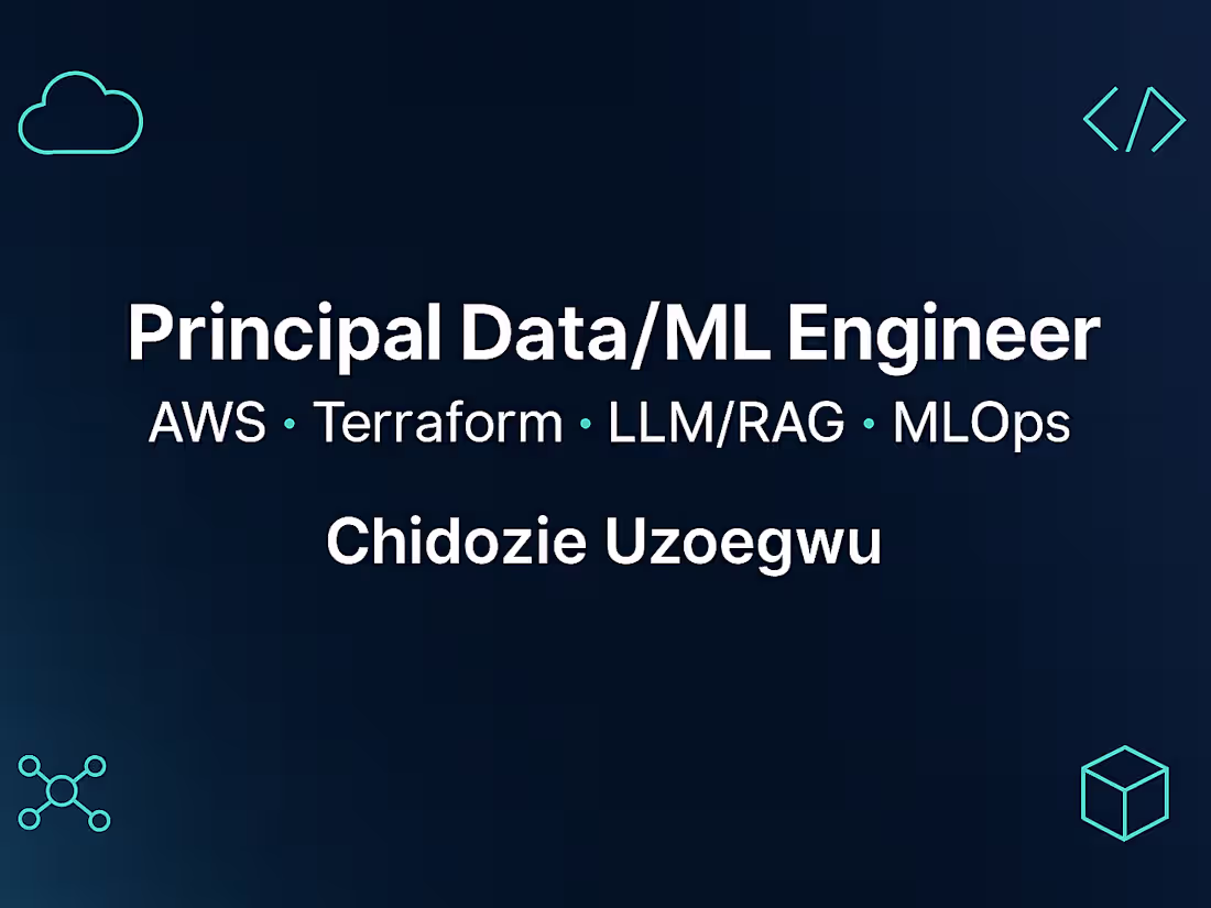 Cover image for Principal Data/ML Engineer | AWS, Terraform | LLM/RAG, MLOps