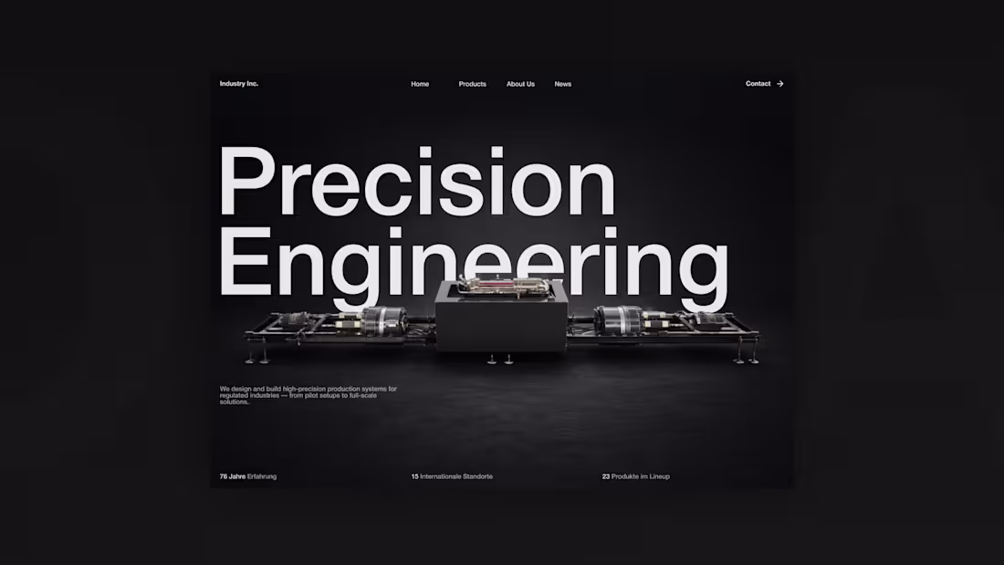 Cover image for Hero Design Concept for Industrial Engineering Company