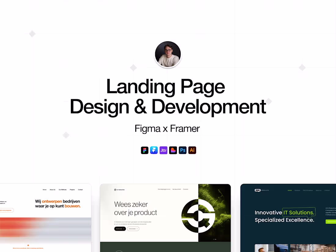 Cover image for Figma Landing Page Design & Framer Development