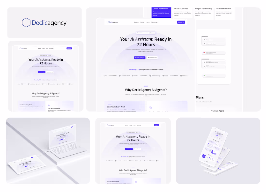 Cover image for Declicagency AI Assistant Landing Page Design and Development