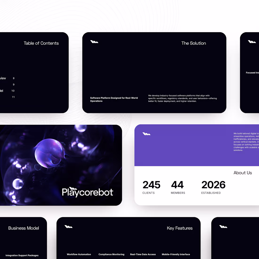 Cover image for playcorebot pitch deck presentation template