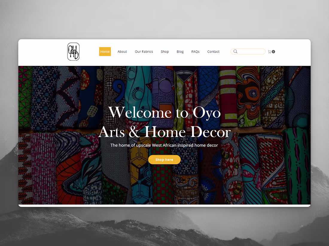Cover image for Oyo Arts & Home Decor Wix Website Design