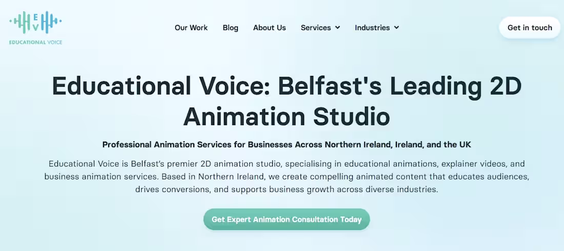 Cover image for Built the website for Educational Voice - Belfast's leading ...