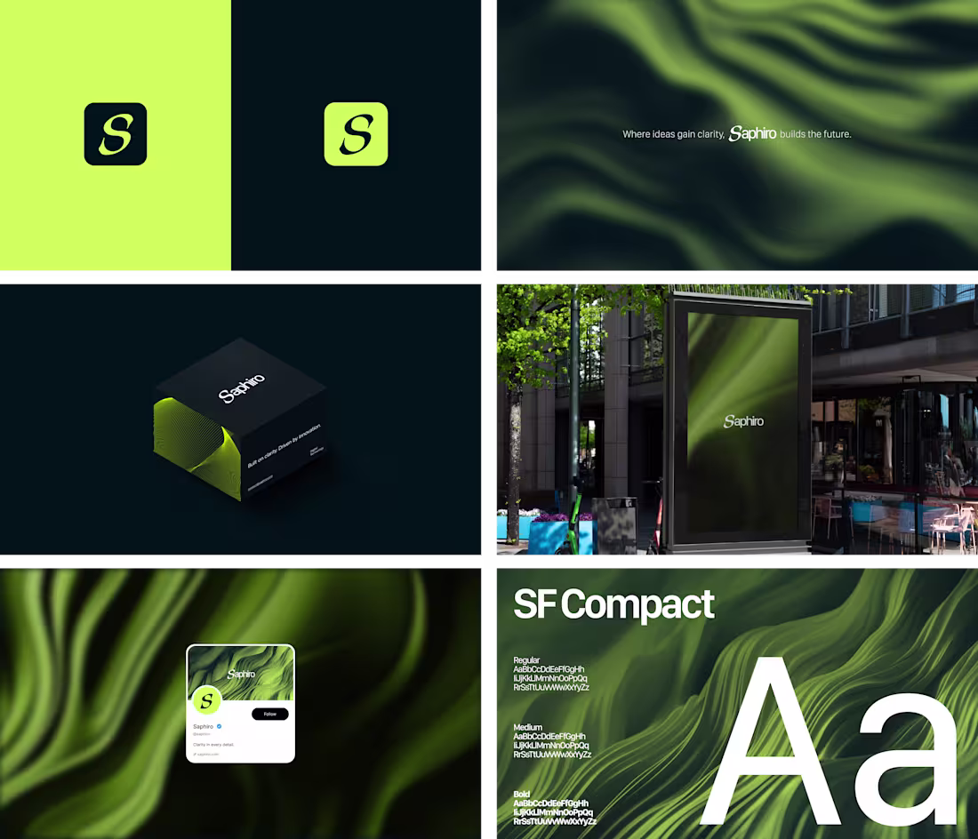 Cover image for I developed Saphiro’s visual identity as a brand focused on ...