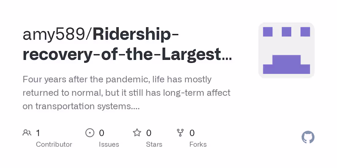 Cover image for Ridership Recovery Analysis for MTA