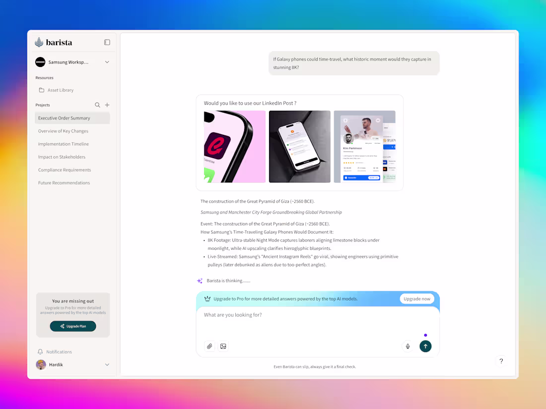 Cover image for Barista - AI LLM SaaS Dashboard