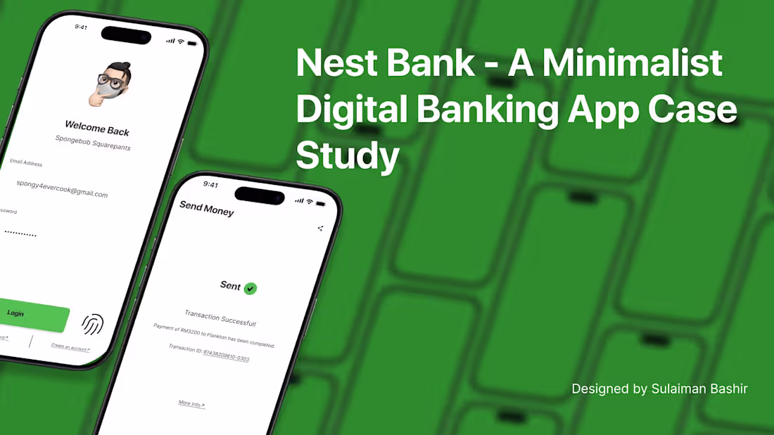 Cover image for NestBank – A Minimalist Digital Banking App Case Study