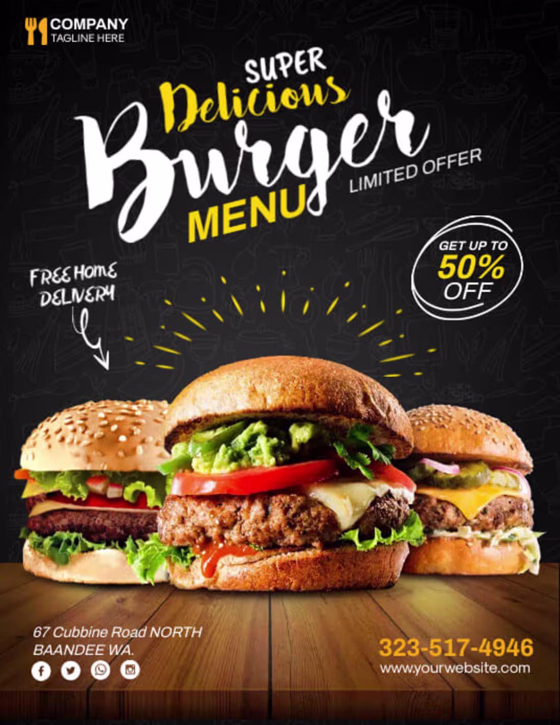 Cover image for Create a Burger flyer For Clients